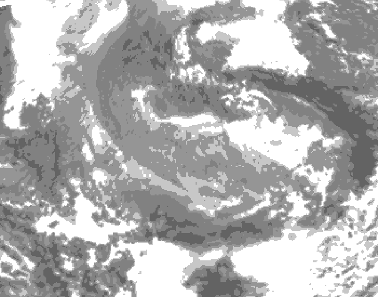 GDPS total cloud 150 hour forecast chart for Canada based on 2025/12/28 0000Z data
