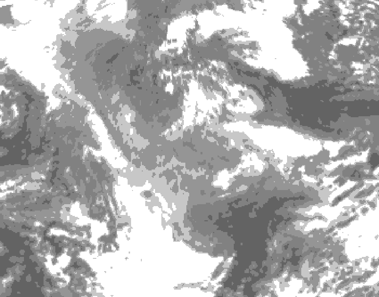 GDPS total cloud 168 hour forecast chart for Canada based on 2025/12/28 0000Z data