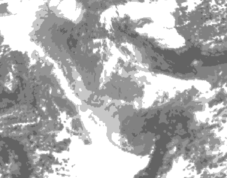 GDPS total cloud 174 hour forecast chart for Canada based on 2025/12/28 0000Z data