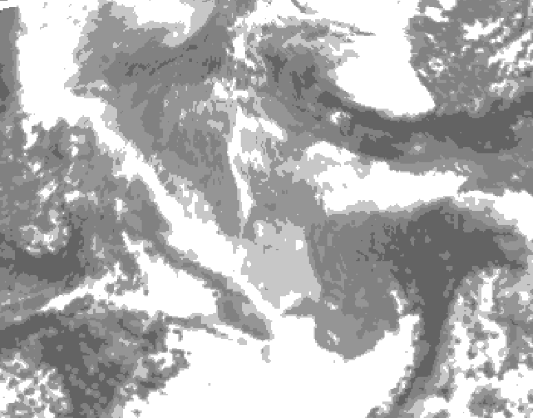 GDPS total cloud 186 hour forecast chart for Canada based on 2025/12/28 0000Z data