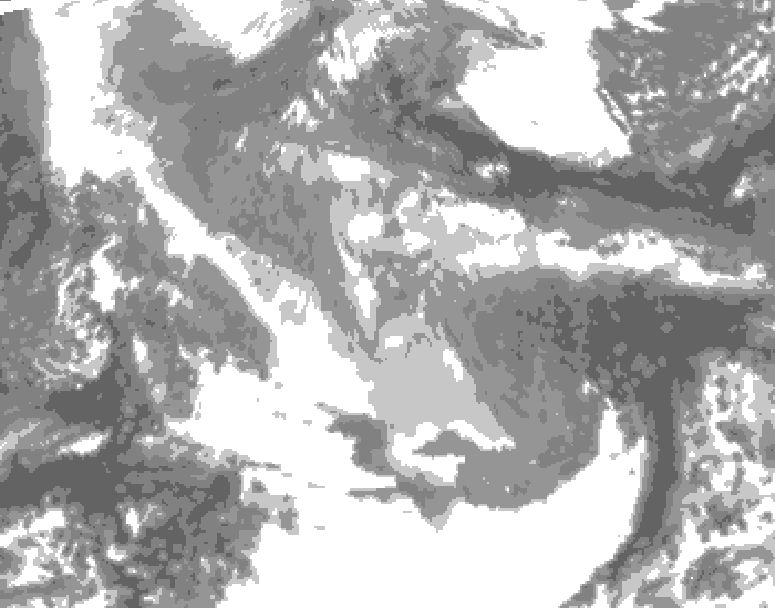 GDPS total cloud 192 hour forecast chart for Canada based on 2025/12/28 0000Z data
