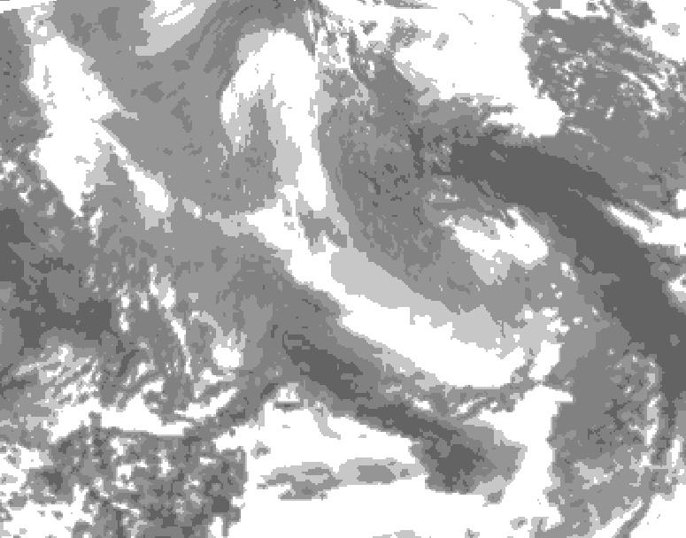 GDPS total cloud 222 hour forecast chart for Canada based on 2025/12/28 0000Z data