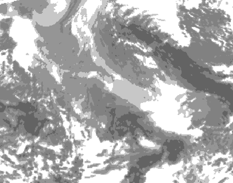 GDPS total cloud 234 hour forecast chart for Canada based on 2025/12/28 0000Z data