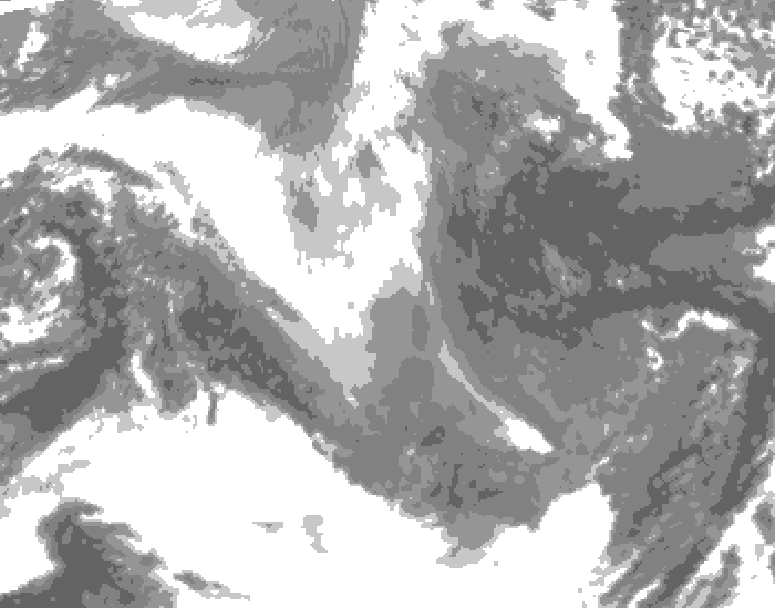 GDPS total cloud 060 hour forecast chart for Canada based on 2025/12/28 1200Z data