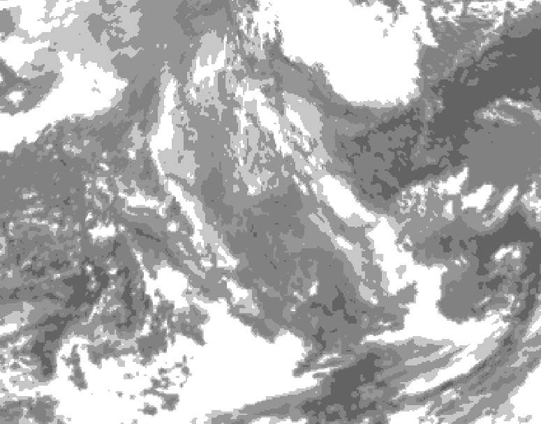 GDPS total cloud 240 hour forecast chart for Canada based on 2025/12/28 1200Z data