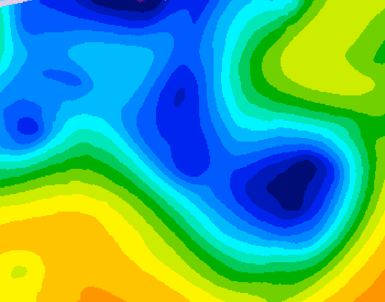 GDPS 500 millibar geopotential height 048 hour forecast chart for Canada based on 2025/12/29 0000Z data