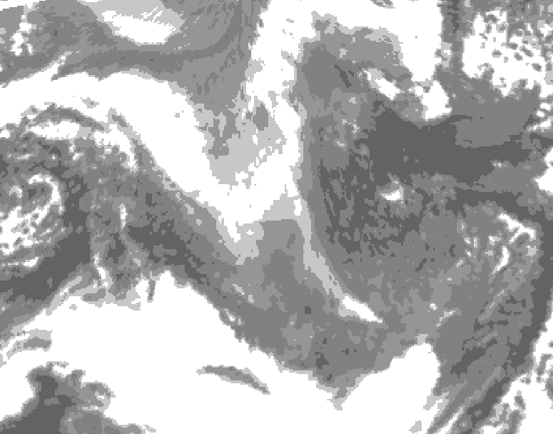 GDPS total cloud 048 hour forecast chart for Canada based on 2025/12/29 0000Z data