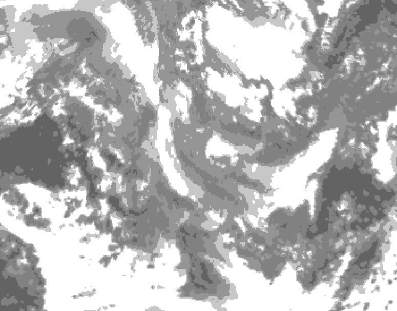 GDPS total cloud 204 hour forecast chart for Canada based on 2025/12/29 1200Z data