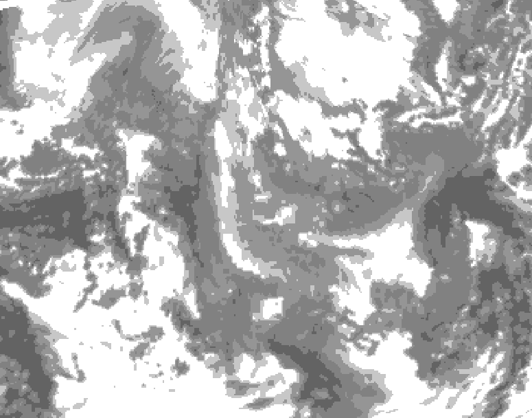 GDPS total cloud 216 hour forecast chart for Canada based on 2025/12/29 1200Z data