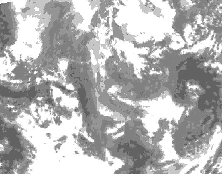 GDPS total cloud 222 hour forecast chart for Canada based on 2025/12/29 1200Z data