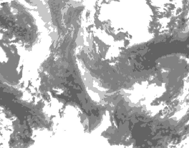 GDPS total cloud 240 hour forecast chart for Canada based on 2025/12/29 1200Z data