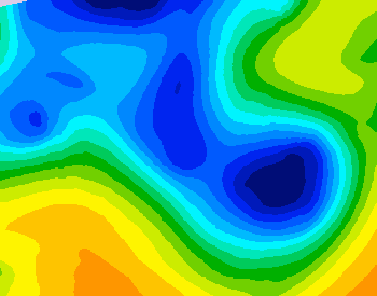 GDPS 500 millibar geopotential height 012 hour forecast chart for Canada based on 2025/12/30 1200Z data