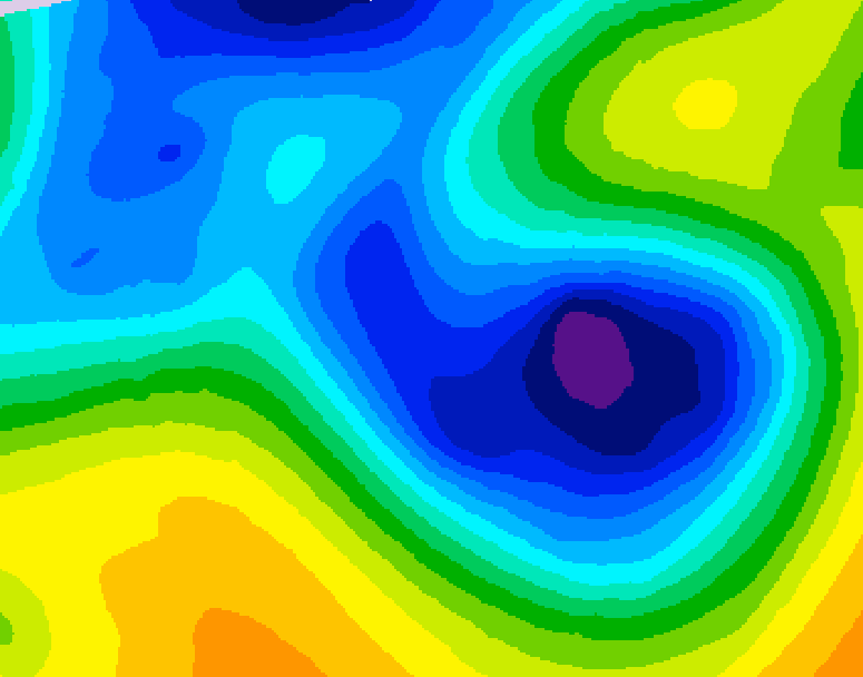 GDPS 500 millibar geopotential height 024 hour forecast chart for Canada based on 2025/12/30 1200Z data