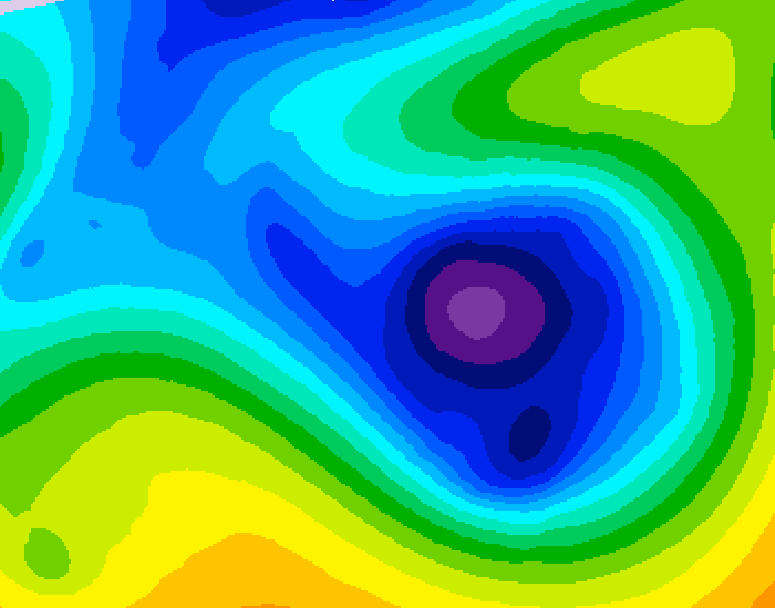 GDPS 500 millibar geopotential height 042 hour forecast chart for Canada based on 2025/12/30 1200Z data
