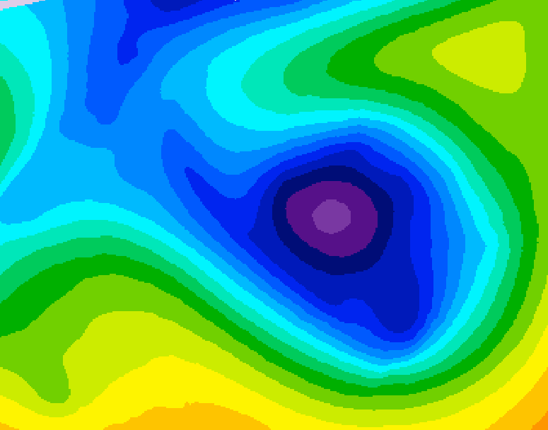 GDPS 500 millibar geopotential height 048 hour forecast chart for Canada based on 2025/12/30 1200Z data