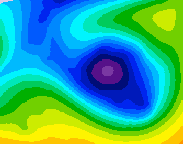 GDPS 500 millibar geopotential height 054 hour forecast chart for Canada based on 2025/12/30 1200Z data