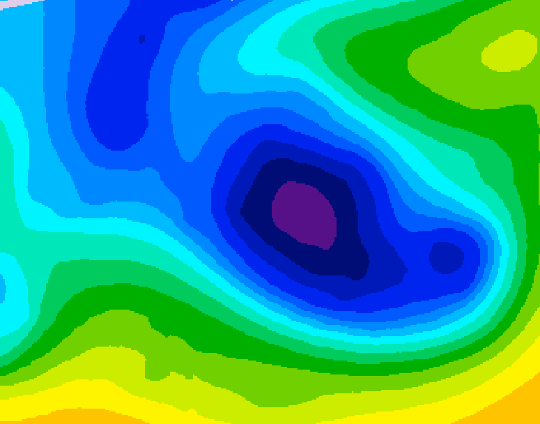 GDPS 500 millibar geopotential height 072 hour forecast chart for Canada based on 2025/12/30 1200Z data
