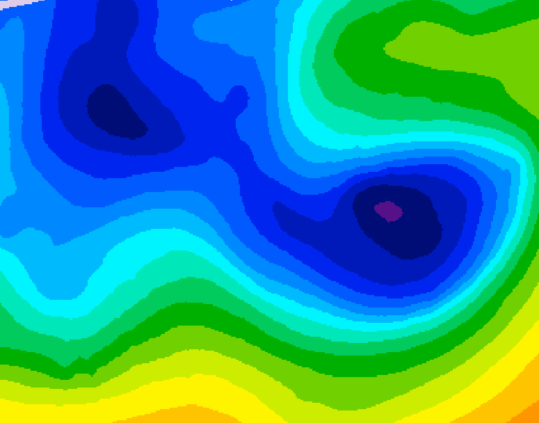GDPS 500 millibar geopotential height 102 hour forecast chart for Canada based on 2025/12/30 1200Z data