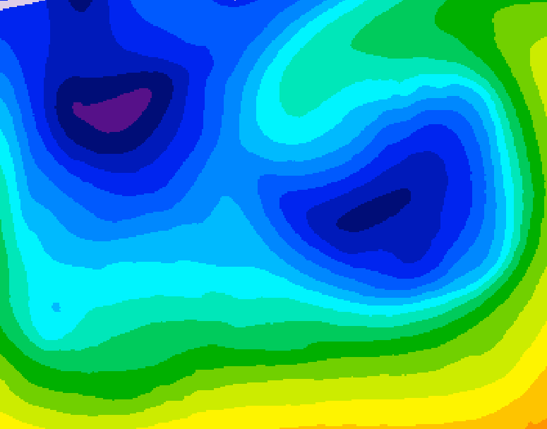 GDPS 500 millibar geopotential height 132 hour forecast chart for Canada based on 2025/12/30 1200Z data