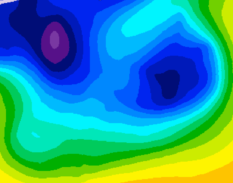 GDPS 500 millibar geopotential height 150 hour forecast chart for Canada based on 2025/12/30 1200Z data