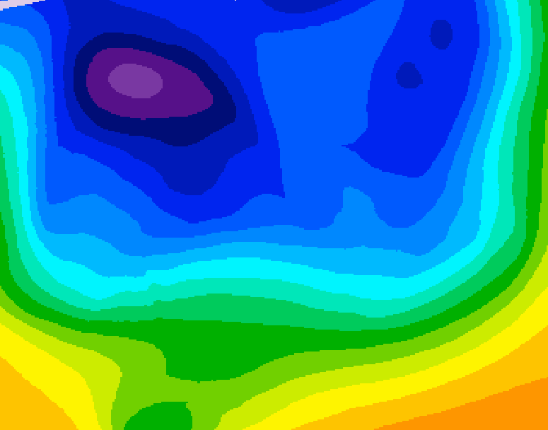 GDPS 500 millibar geopotential height 198 hour forecast chart for Canada based on 2025/12/30 1200Z data