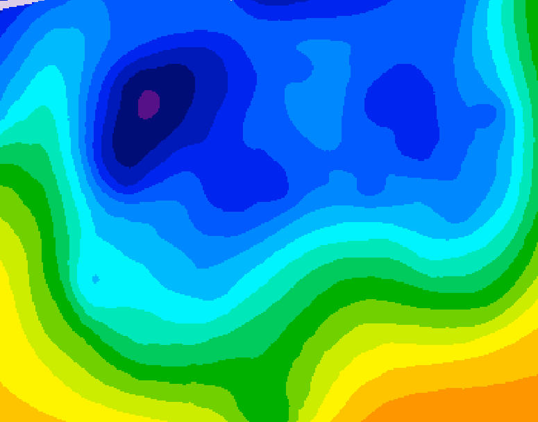 GDPS 500 millibar geopotential height 222 hour forecast chart for Canada based on 2025/12/30 1200Z data