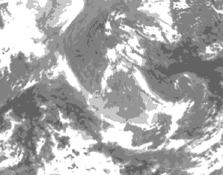 GDPS total cloud 096 hour forecast chart for Canada based on 2025/12/30 0000Z data