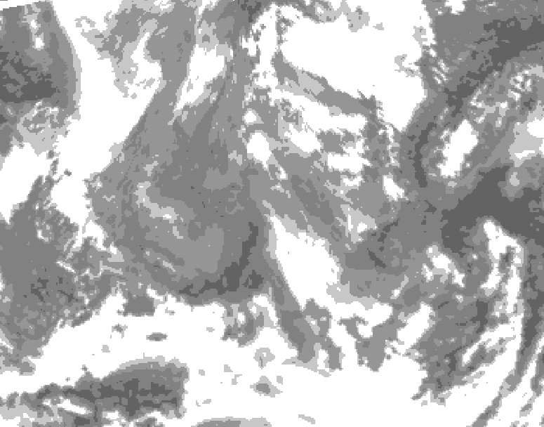 GDPS total cloud 240 hour forecast chart for Canada based on 2025/12/30 0000Z data