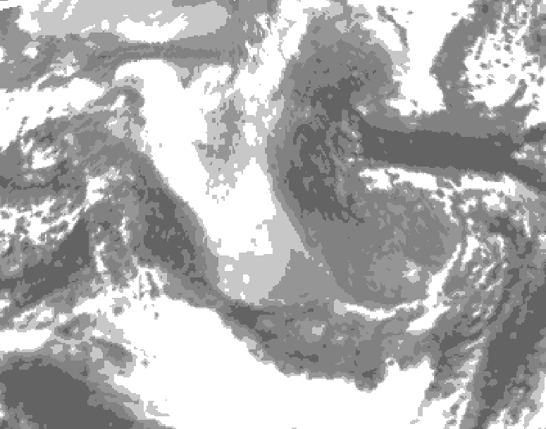 GDPS total cloud 024 hour forecast chart for Canada based on 2025/12/30 1200Z data