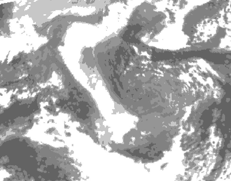 GDPS total cloud 036 hour forecast chart for Canada based on 2025/12/30 1200Z data