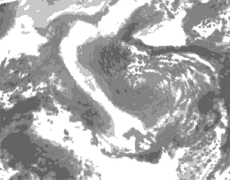 GDPS total cloud 042 hour forecast chart for Canada based on 2025/12/30 1200Z data