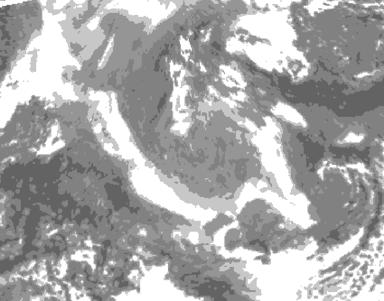 GDPS total cloud 072 hour forecast chart for Canada based on 2025/12/30 1200Z data