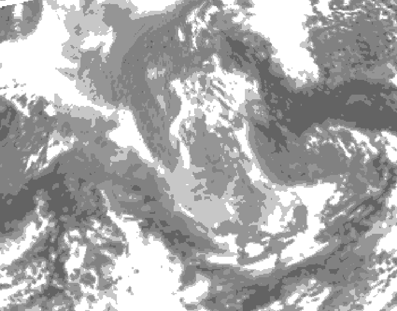 GDPS total cloud 090 hour forecast chart for Canada based on 2025/12/30 1200Z data