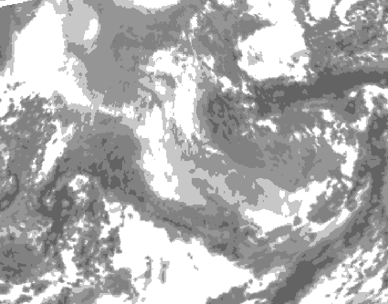 GDPS total cloud 108 hour forecast chart for Canada based on 2025/12/30 1200Z data