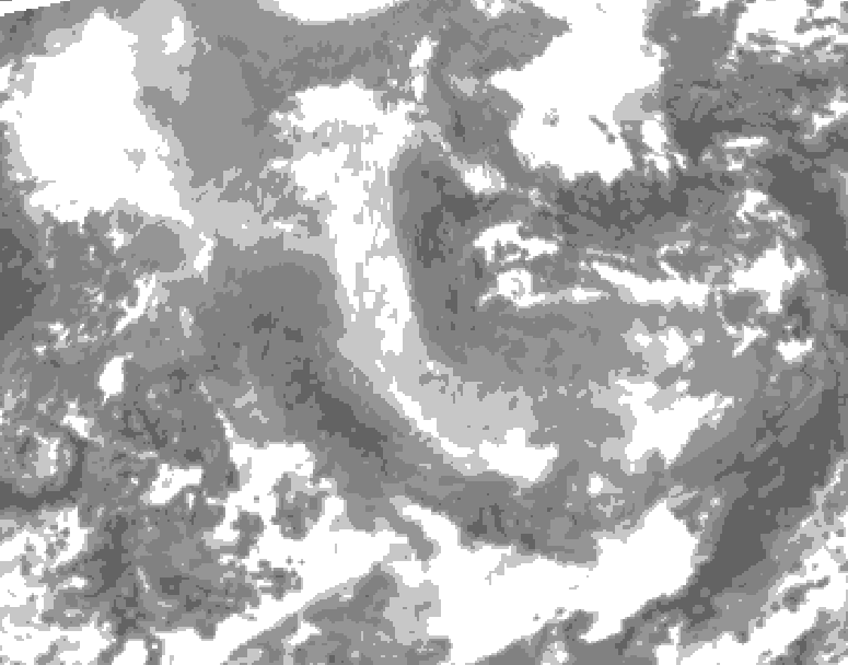 GDPS total cloud 120 hour forecast chart for Canada based on 2025/12/30 1200Z data