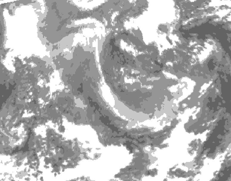 GDPS total cloud 132 hour forecast chart for Canada based on 2025/12/30 1200Z data