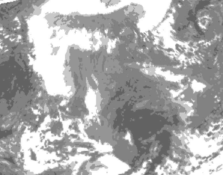 GDPS total cloud 240 hour forecast chart for Canada based on 2025/12/30 1200Z data