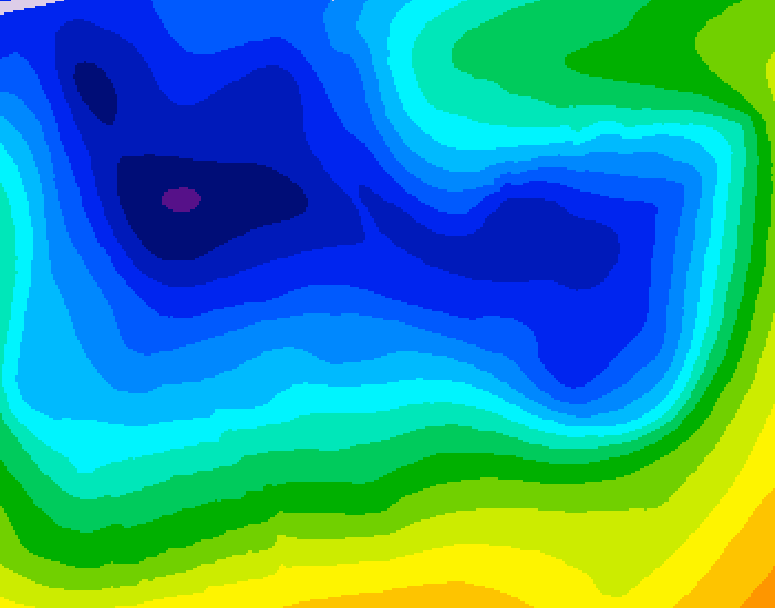 GDPS 500 millibar geopotential height 120 hour forecast chart for Canada based on 2025/12/31 0000Z data