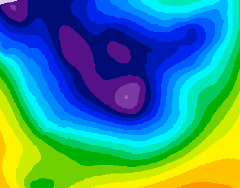 GDPS 500 millibar geopotential height 180 hour forecast chart for Canada based on 2025/12/31 0000Z data