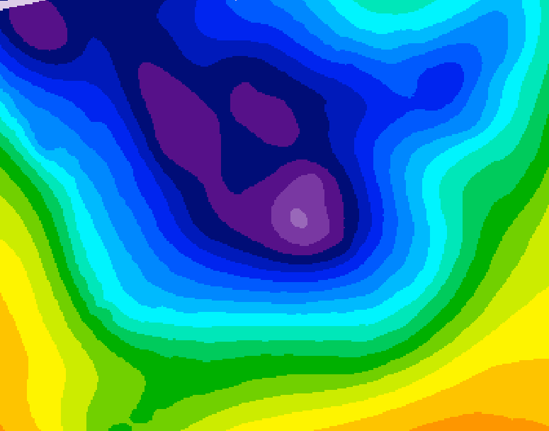 GDPS 500 millibar geopotential height 186 hour forecast chart for Canada based on 2025/12/31 0000Z data
