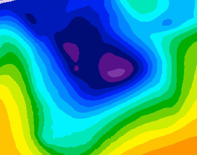 GDPS 500 millibar geopotential height 204 hour forecast chart for Canada based on 2025/12/31 0000Z data