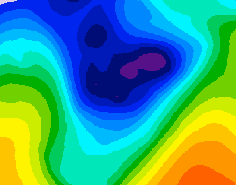 GDPS 500 millibar geopotential height 228 hour forecast chart for Canada based on 2025/12/31 0000Z data