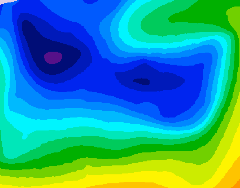 GDPS 500 millibar geopotential height 108 hour forecast chart for Canada based on 2025/12/31 1200Z data