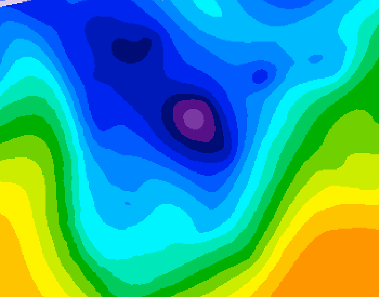 GDPS 500 millibar geopotential height 216 hour forecast chart for Canada based on 2025/12/31 1200Z data