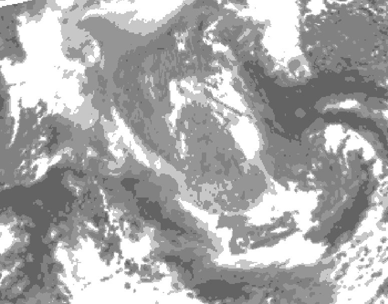 GDPS total cloud 072 hour forecast chart for Canada based on 2025/12/31 0000Z data