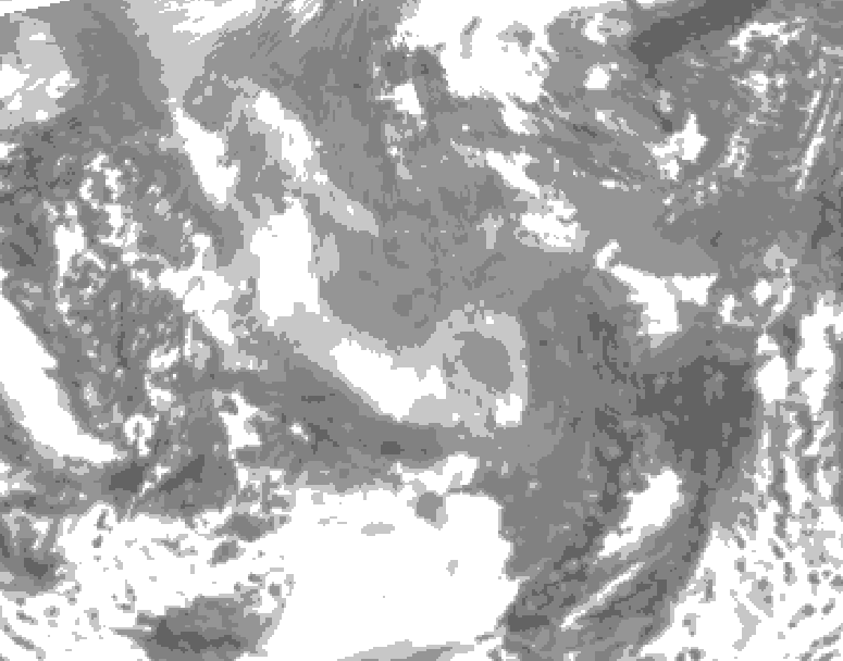 GDPS total cloud 180 hour forecast chart for Canada based on 2025/12/31 0000Z data
