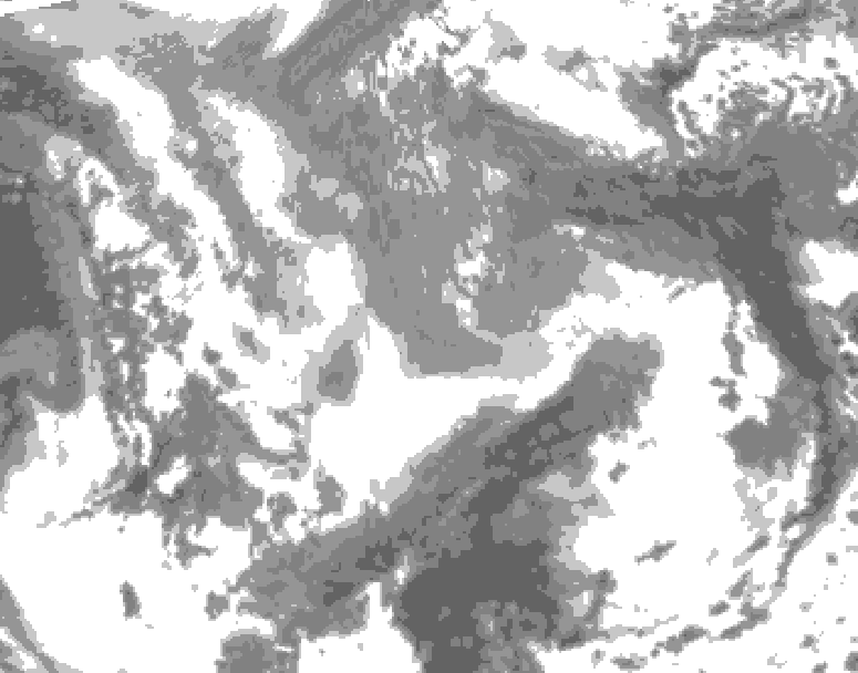 GDPS total cloud 210 hour forecast chart for Canada based on 2025/12/31 0000Z data
