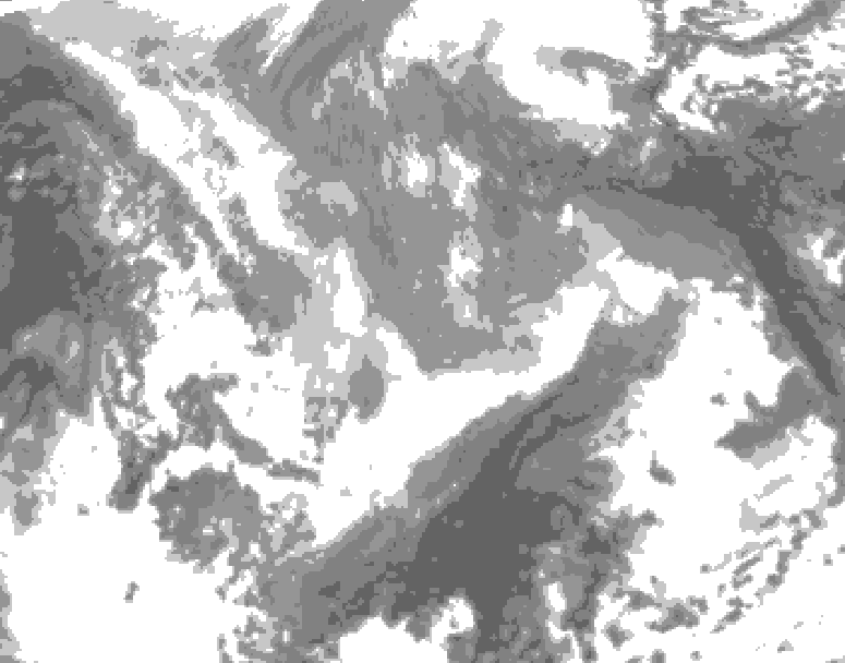 GDPS total cloud 216 hour forecast chart for Canada based on 2025/12/31 0000Z data