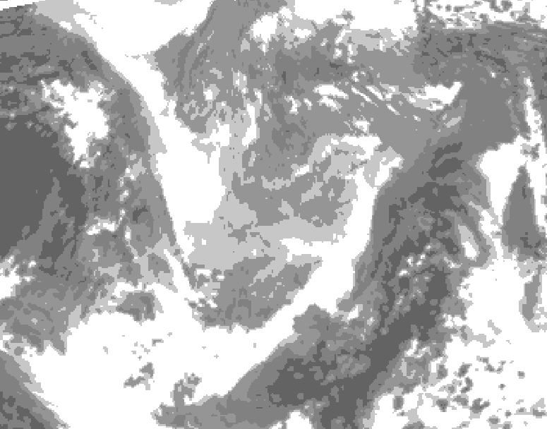 GDPS total cloud 240 hour forecast chart for Canada based on 2025/12/31 0000Z data