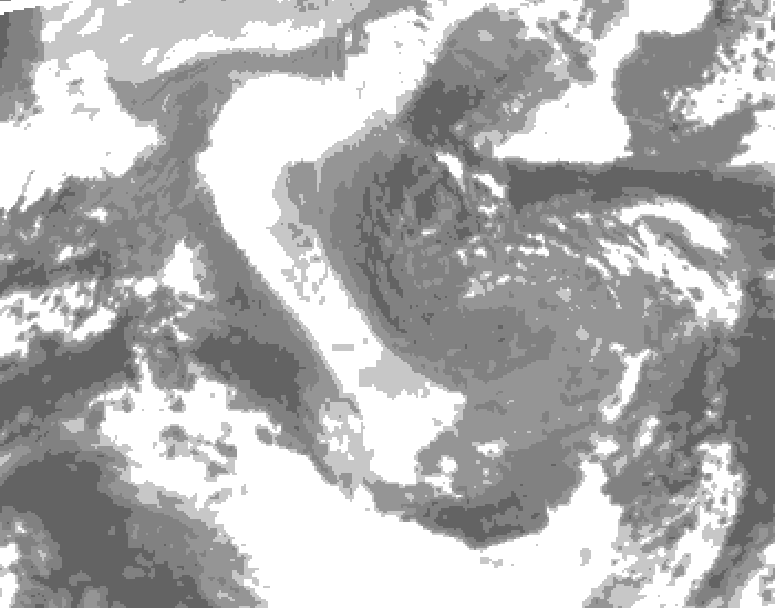 GDPS total cloud 012 hour forecast chart for Canada based on 2025/12/31 1200Z data
